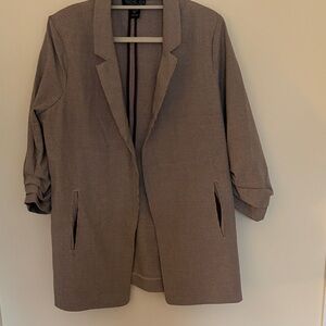 Rachel Zoe Black and White Houndstooth Open-Front blazer